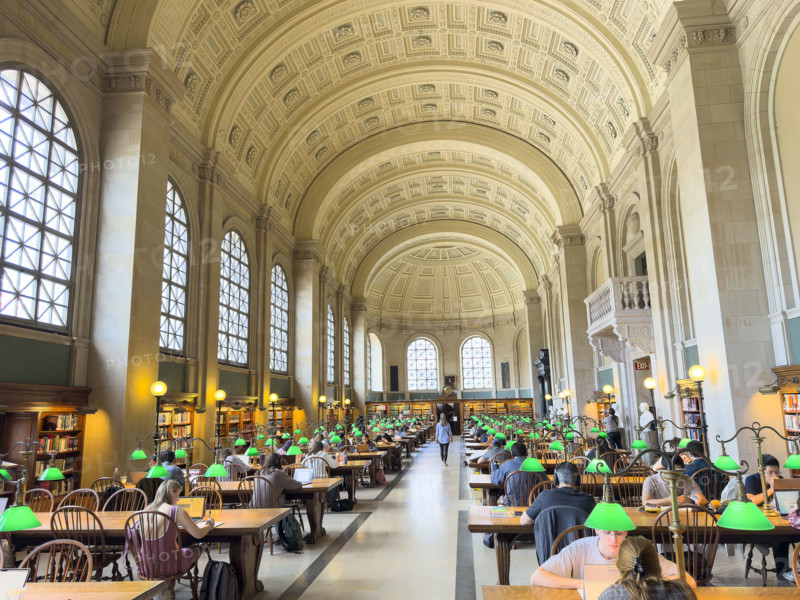 Reading room, McKim Building, Boston Public Library