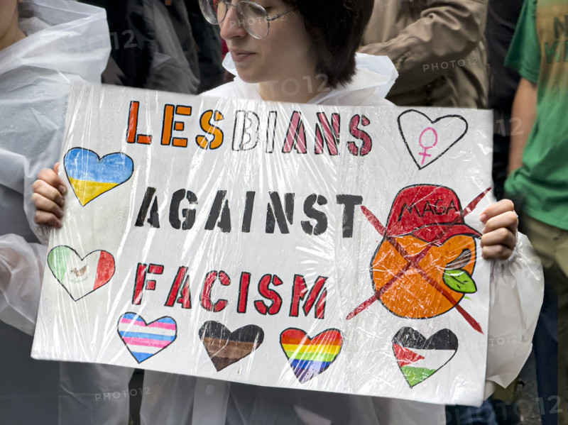 Demonstrators participating in "No Kings" Protest March, Fifth Avenue, New York City, June 14, 2025