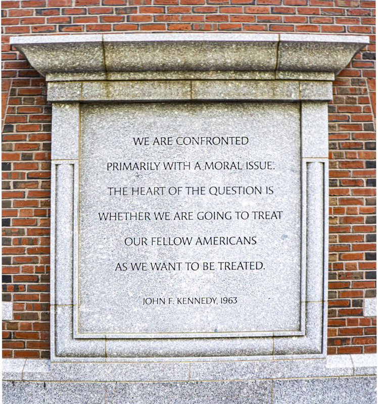 U.S. President John F. Kennedy  quote inscribed on exterior of John Joseph Moakley United States Courthouse, Boston
