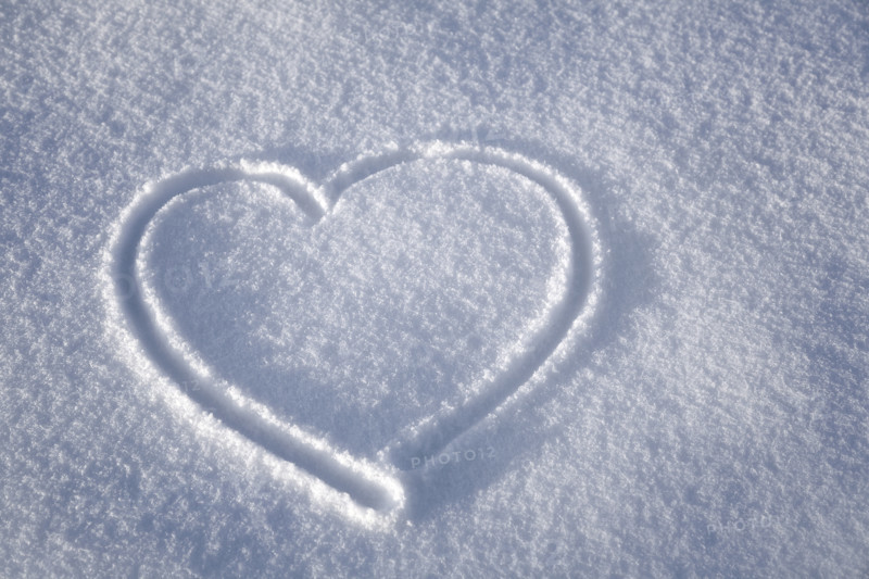 Heart drawn in snow