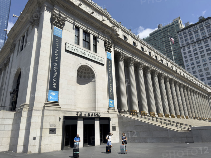 Moynihan Train Hall and U.S. General Post Office, James A. Farley Building, building exterior, Eighth Avenue, Manhattan, New York City, New York, USA
