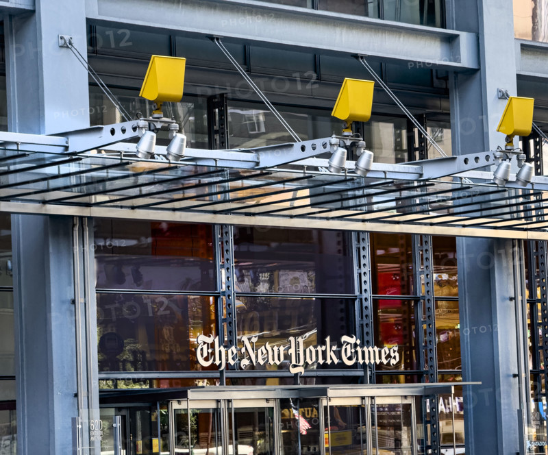 The New York Times Building, building exterior detail, 620 Eighth Avenue, Manhattan, New York City, New York, USA