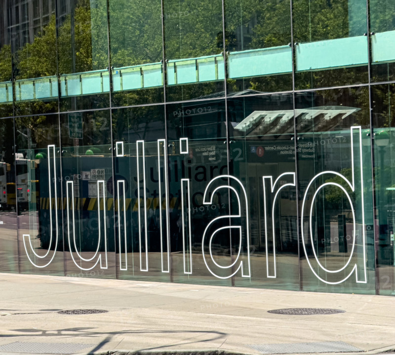 The Julliard School, Irene Diamond Building, building exterior detail, Broadway at West 66th Street, Manhattan, New York City, New York, USA