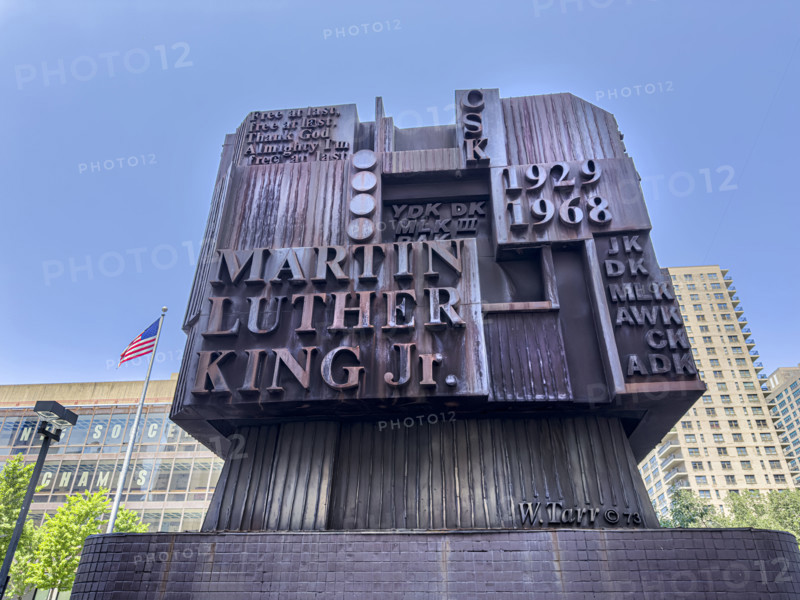 Memorial Sculpture by William Tarr, Martin Luther King Jr Educational Campus, 122 Amsterdam Avenue, Manhattan, New York City, New York, USA
