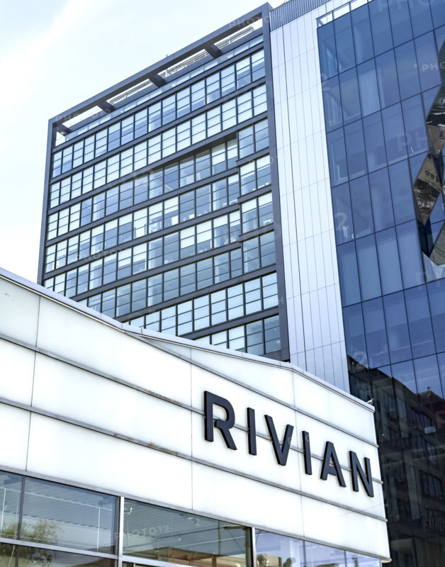 Rivian electric vehicle showroom, building exterior, 461 West 14th Street, Meatpacking District, Manhattan, New York City, New York, USA