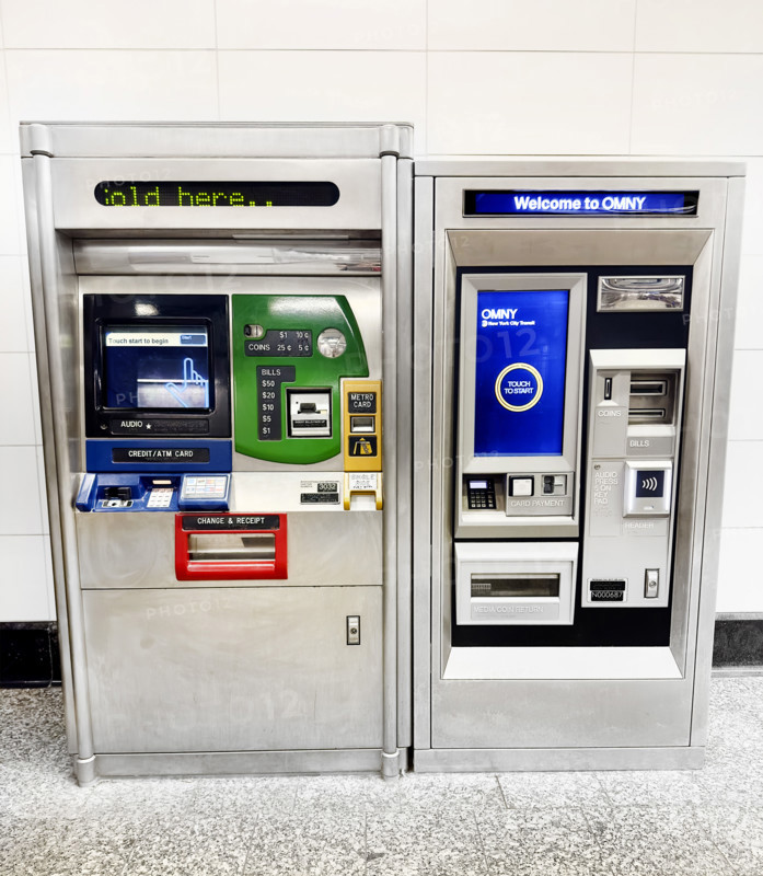 Subway station payment kiosks, Lexington Avenue-63rd street subway station, Manhattan, New York City, New York, USA