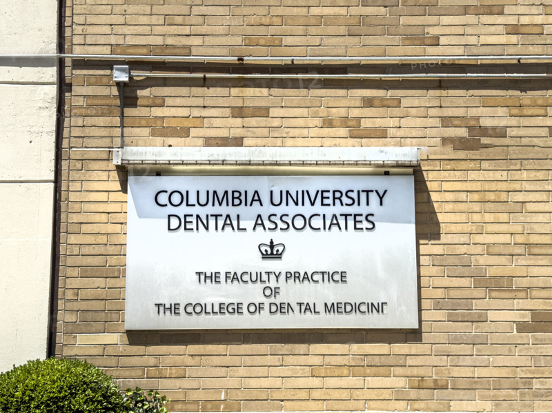 Columbia University Dental Associates, The Faculty Practice of the College of Dental Medicine, building exterior detail, 100 Haven Avenue, Washington Heights, Manhattan, New York City, New York, USA