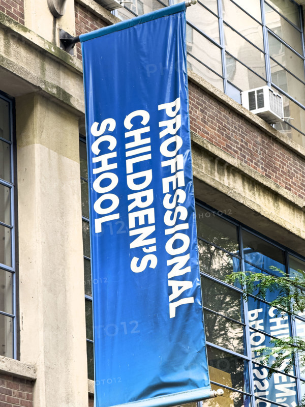 Professional Children's School, a college-preparatory school, building exterior detail, 132 West 60th Street, Manhattan, New York City, New York, USA