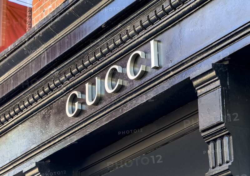 Gucci retail store, building exterior detail, 400 West 14th Street, Meatpacking District, Manhattan, New York City, New York, USA