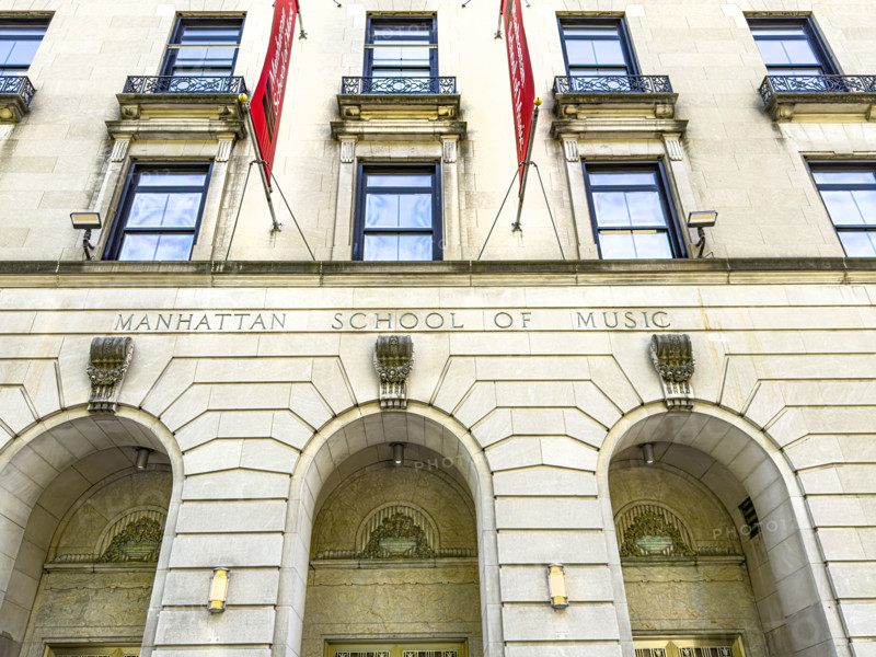 Manhattan School of Music, building exterior, low angle view, 130 Claremont Avenue, Morningside Heights, Manhattan, New York City, New York, USA