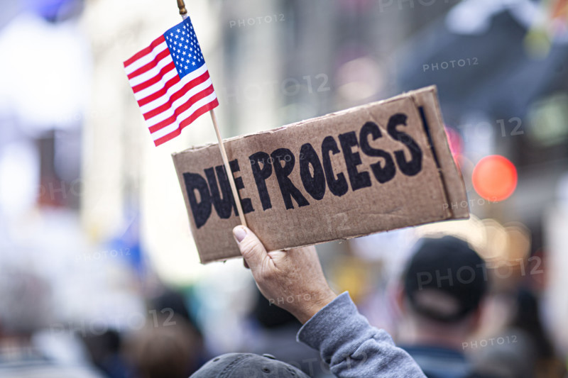 Demonstrators participating in "No Kings" Protest March, Times Square, Manhattan, New York City, New York, USA, October 1, 2025