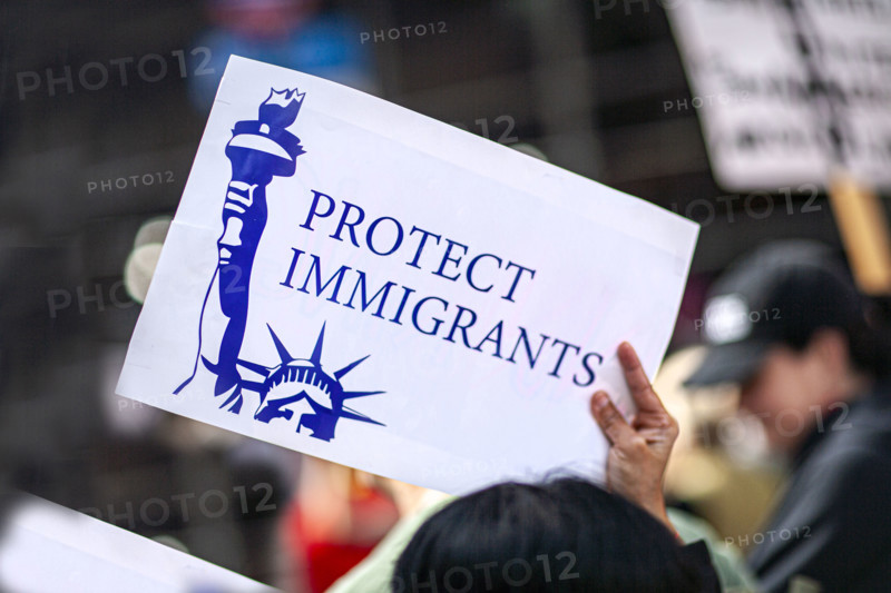 Demonstrators participating in "No Kings" Protest March, Times Square, Manhattan, New York City, New York, USA, October 1, 2025