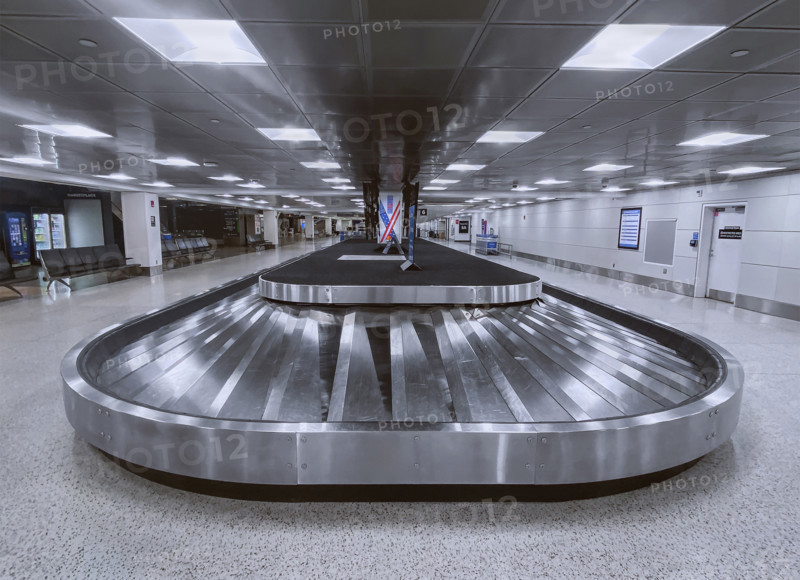 Empty baggage carousel, Logan International Airport in Boston, Massachusetts, USA
