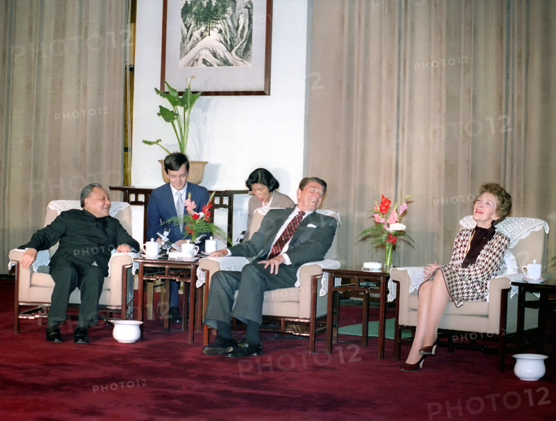 U.S. President Ronald Reagan and U.S. First Lady Nancy Reagan meeting with Chinese Chairman Deng Xiaoping, The Great Hall of The People, Beijing, People's Republic of China, President Ronald Reagan White House Photographic Office, April 28, 1984
