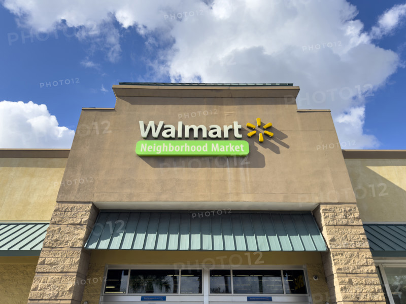 Walmart, low angle view of building exterior, Boca Raton, Florida, USA