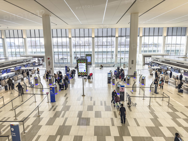 Delta Airlines terminal, interior view, LaGuardia Airport, Queens, New York City, New York, USA