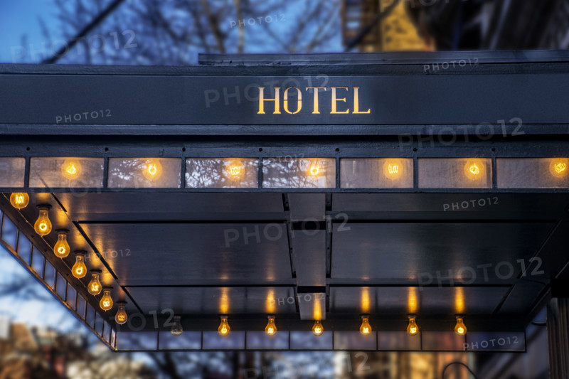 The Marlton Hotel, building exterior detail, 5 West 8th Street, Manhattan, New York City, New York, USA
