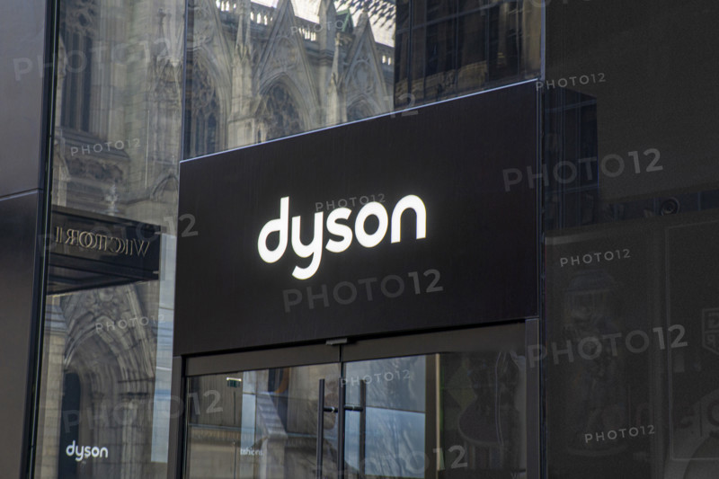 Dyson retail store, building exterior detail, 640 Fifth Avenue, Manhattan, New York City, New York, USA