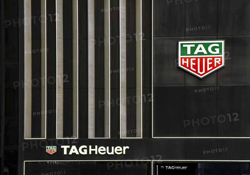 TAG Heuer retail store, building exterior detail, 645 Fifth Avenue, Manhattan, New York City, New York, USA