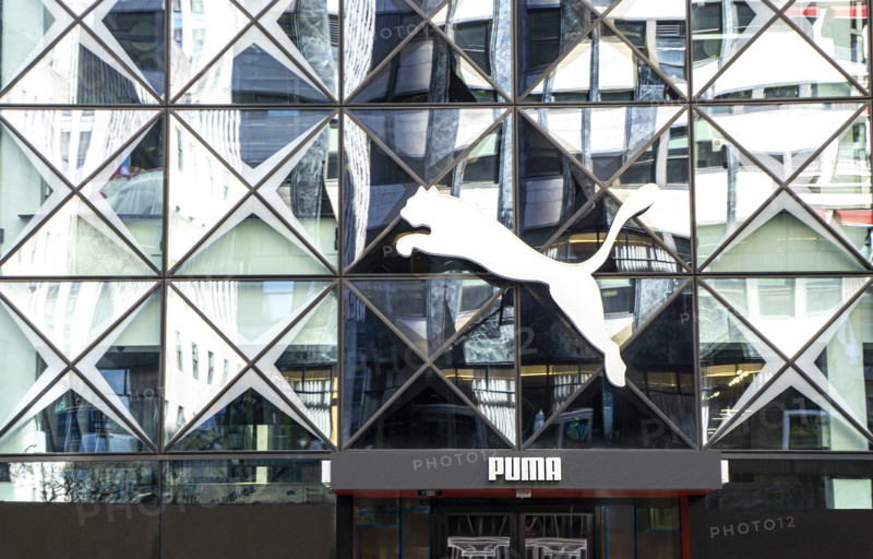 Puma retail store, building exterior, 609 Fifth Avenue, Manhattan, New York City, New York, USA