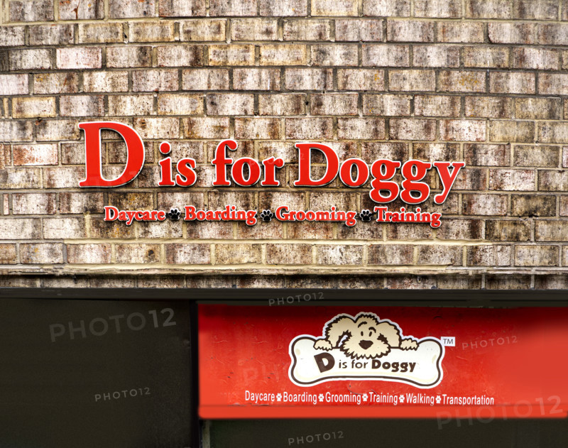 D is for Doggy, Daycare, Boarding, Grooming, Training, building exterior detail, Manhattan, New York City, New York, USA