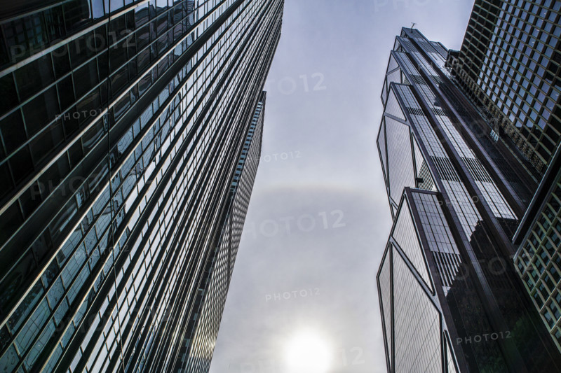 JPMorgan Chase office building, low angle view of building exterior, 270 Park Avenue, Manhattan, New York City, New York, USA