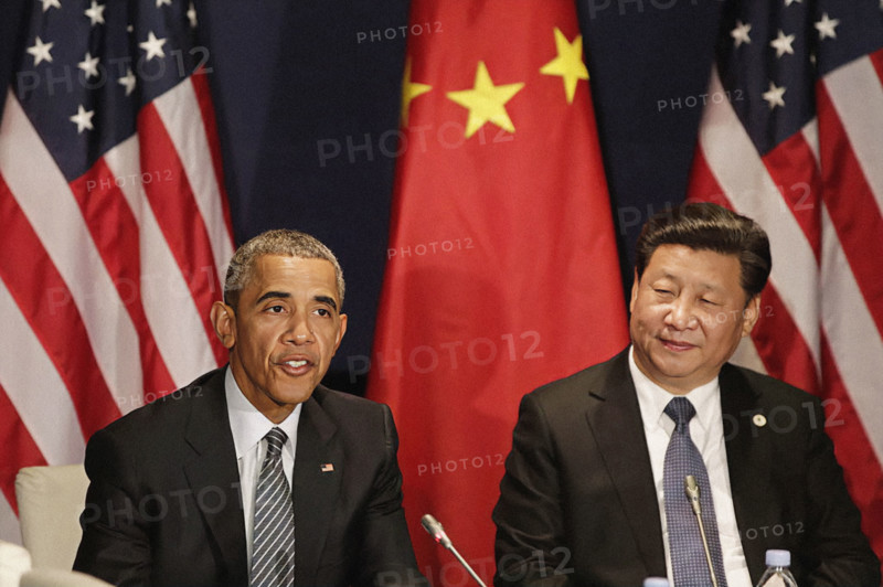 U.S. President Barack Obama and President Xi Jinping of China attending bilateral meeting prior to opening ceremony of United Nations Framework Convention on Climate Change (COP21), Parc des Expositions du Bourget, Le Bourget, Paris, France, Pete Souza, Office of White House Photography, November 30, 2015