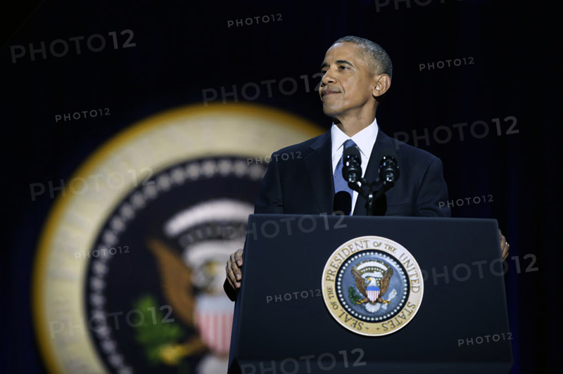 U.S. President Barack Obama delivering his farewell address, McCormick Place Convention Center, Chicago, Illinois, USA, Pete Souza, Office of White House Photography Office, January 10, 2017