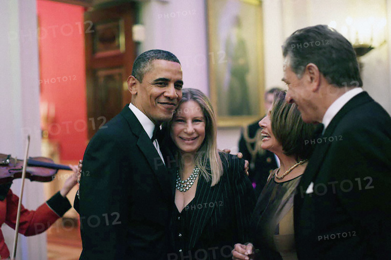U.S. President Barack Obama, American entertainer Barbra Streisand, U.S. congresswoman Nancy Pelosi and Paul Pelosi during White House State Dinner, Washington, D.C., USA, Pete Souza, Office of White House Photography Office, January 19, 2011