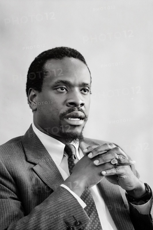 Clarence Thomas, chairman of the Equal Employment Opportunity Commission (EEOC), half-length portrait, Warren K. Leffler, U.S. News & World Report Magazine Photograph Collection, January 27, 1983