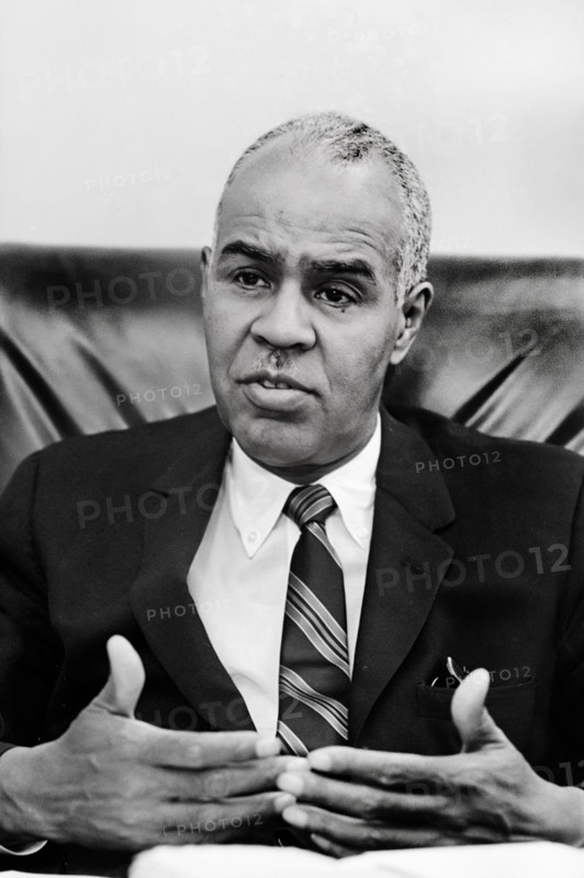 Roy Wilkins, Executive Director of the NAACP, head-and-shoulders portrait, seated, facing front, during interview, New York City, New York, USA, Marion S. Trikosko, U.S. News & World Report Magazine Photograph Collection, September 1, 1967