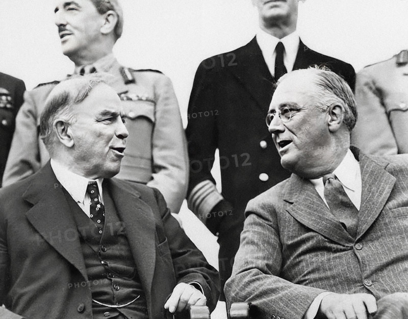 U.S. President Franklin D. Roosevelt with Canadian Prime Minister William Lyon Mackenzie King during Quebec Conference, Quebec City, Quebec, Canada, Franklin D. Roosevelt Presidential Library & Museum, August 18, 1943