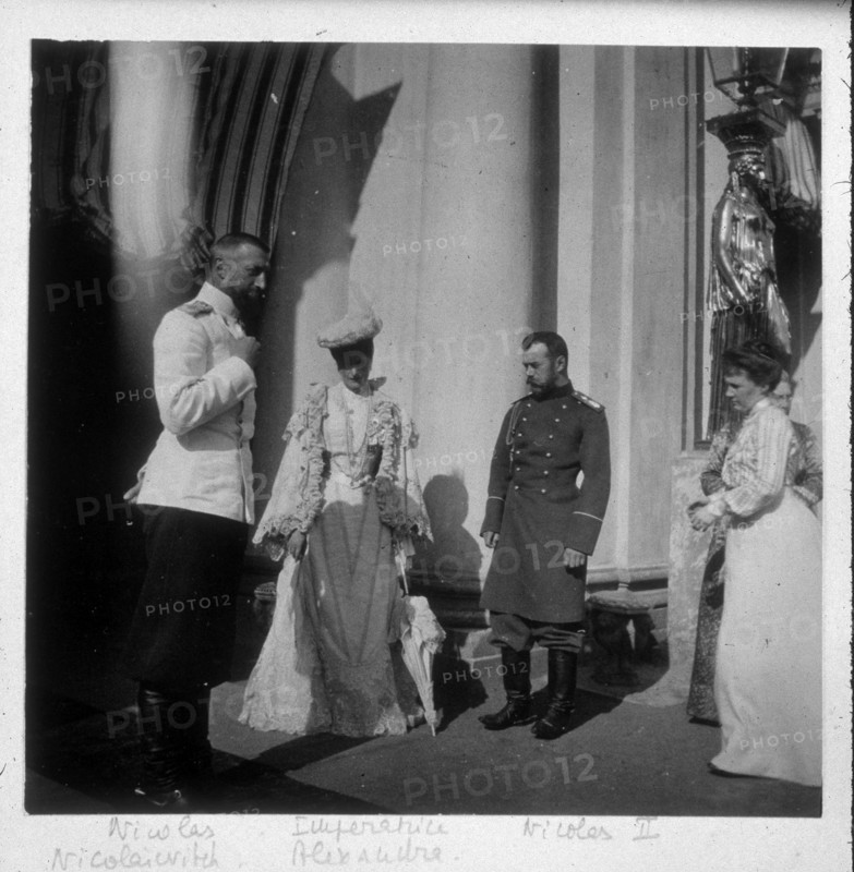 Nicolas Nicolaïevitch, l'Impératrice Alexandra et Nicolas II