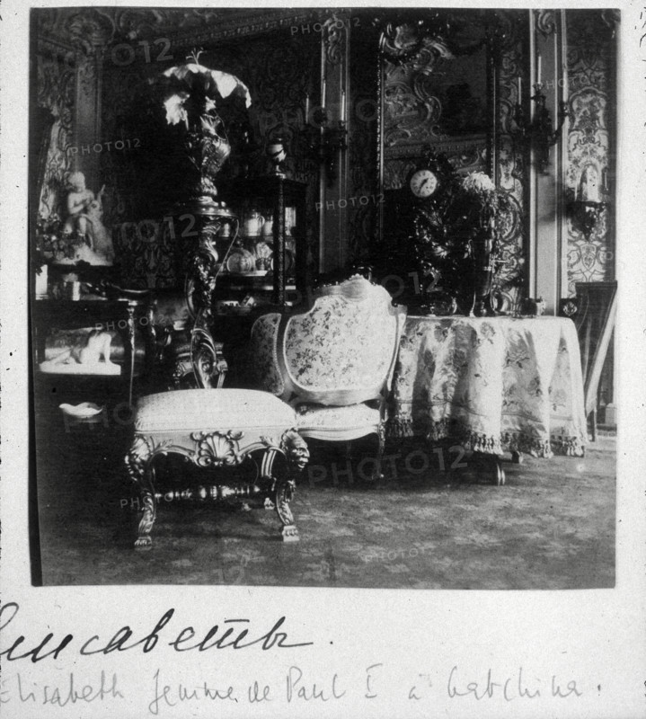 The bedroom of Empress Elizabeth, wife of Paul I, at Bachina