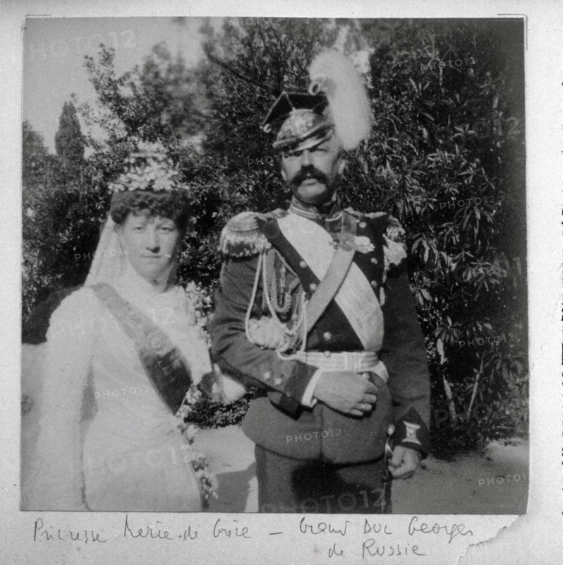 La Princesse Marie de Grèce et son époux le Grand Duc Georges de Russie
