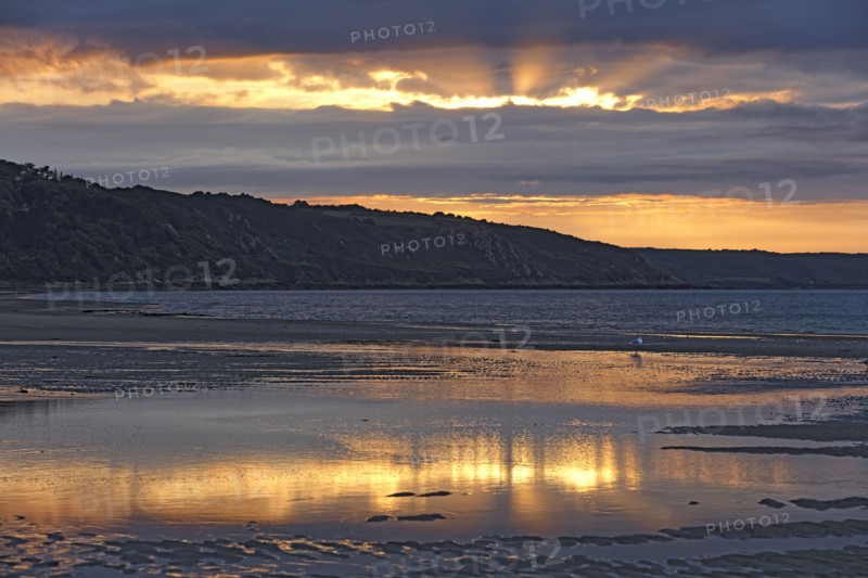 Coucher de soleil dans la Manche