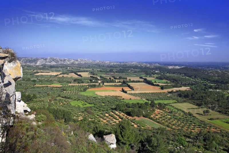 Landscape of the Baux plain, Bouches-du-Rhône