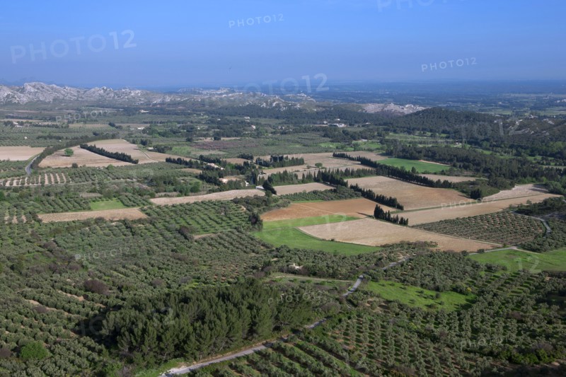 Landscape of the Baux plain, Bouches-du-Rhône
