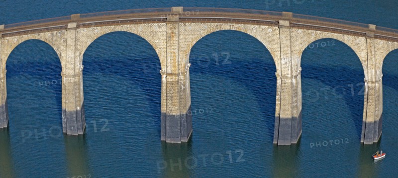 Railway viaduct over the Villefort lake, Lozère