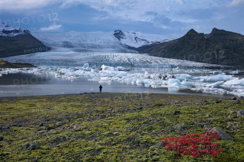 Islande, le glacier Breiðamerkurjökull et la lagune de Jökulsárlón
