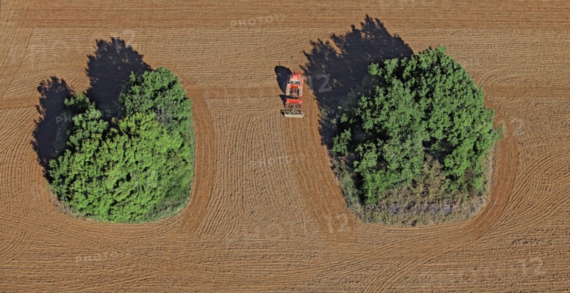 Farming scene with tractor, Oise, France