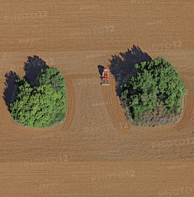 Farming scene with tractor, Oise, France
