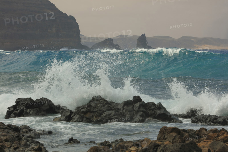 Paysage cotier la Punta Fariones à Orzola, île de Lanzarote