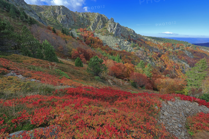 Autumnal landscape at the Rocher de l’Aigle in the Cévennes
