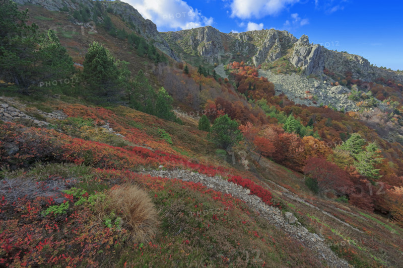 Autumnal landscape on the Rocher de l’Aigle in the Cévennes