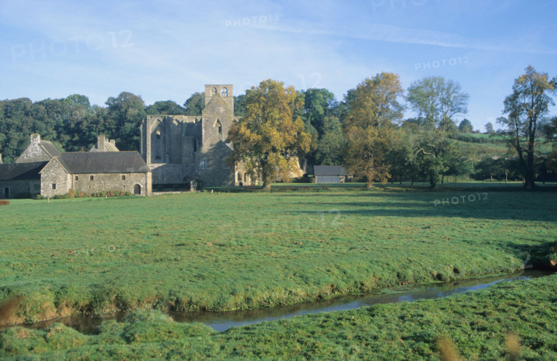 France, Normandie, sud Manche, abbaye d'hambye, vestiges, monument religieux, architecture gothique,