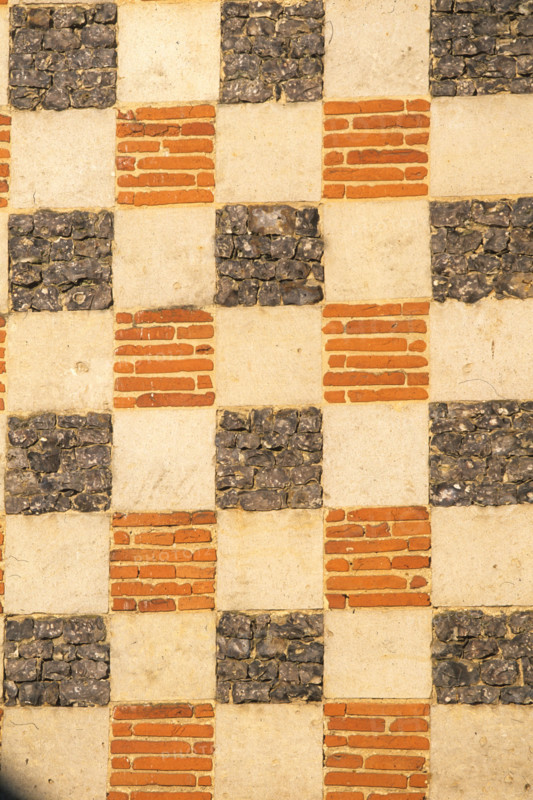 France, Haute Normandie, eure, verneuil sur avre, mur, pierre brique, damier, detail habitat traditionnel