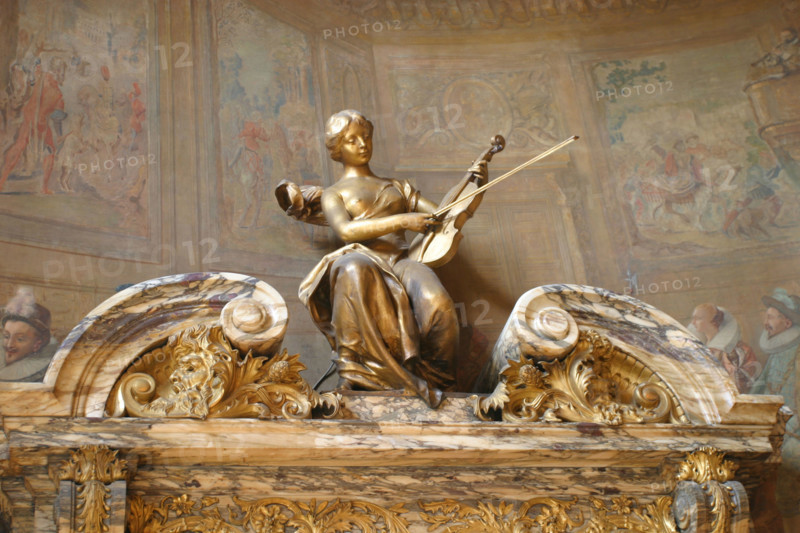 France, Paris 2e, opera comique, salle Favart, place Boieldieu, decor du foyer,
