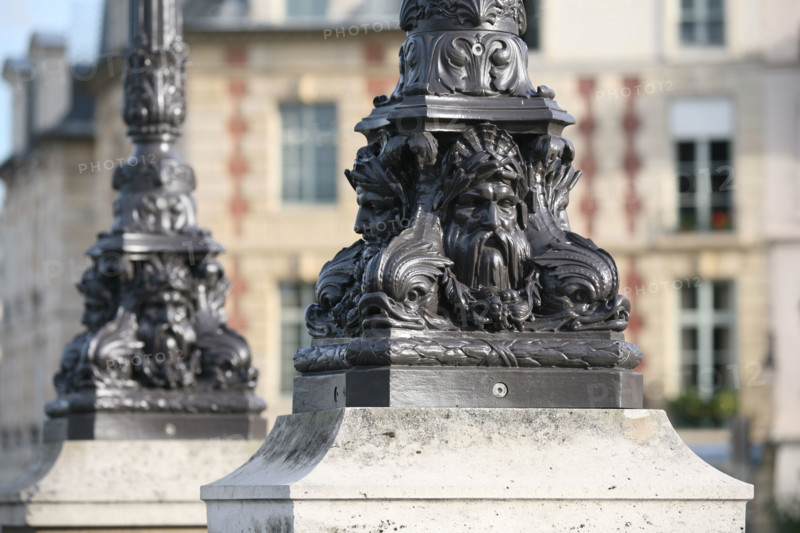 France, detail of the base of a lamppost