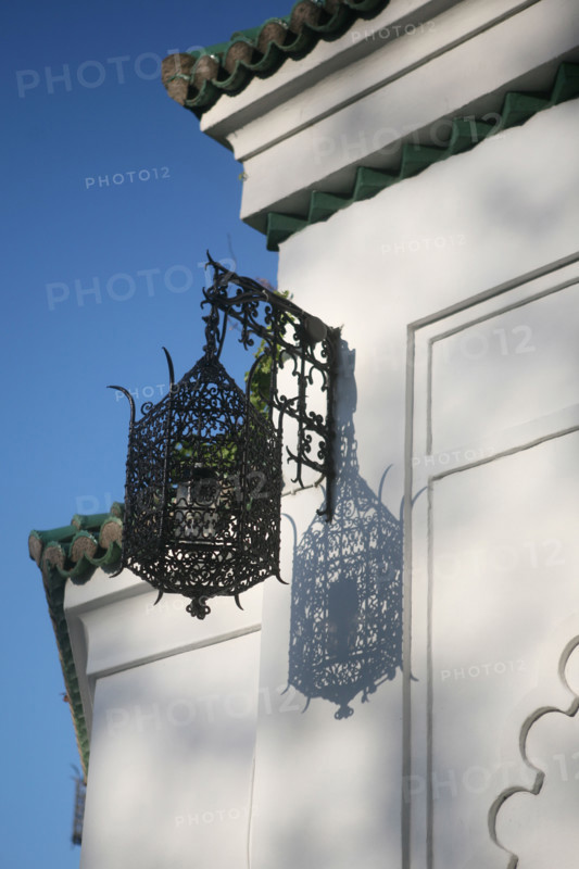France, Paris 5e, Grande mosquee de Paris depuis la rue de quatrefages, lanterne